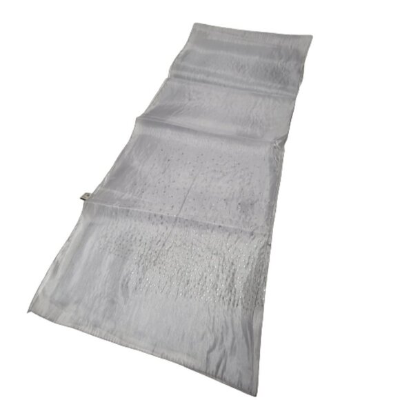 Silver Sheer Scarf Sequin Embellish Organza Scarf- NEW - Picture 6 of 11